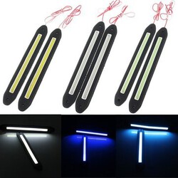 Lamp 12-24V Daytime Soft Silicone Driving Running COB LED Lights 2PCS Car