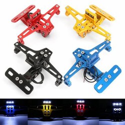 LED Light Universal License Number Plate CNC Alloy Holder Bracket