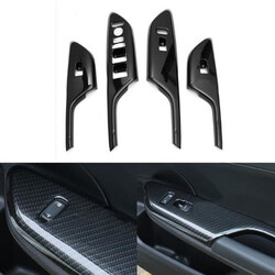 4pcs Arm Rest Carbon Fiber Style 2016 2017 Door Sticker Lift Window Honda Civic ABS