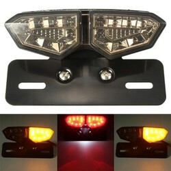 Turn Signal Rear LED Taillight Bracket Brake License Plate Light Motorcycle 12V
