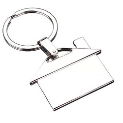 Gift Creative Key Chain Decor Silver Keyring Chrome Metal House Pendant Model