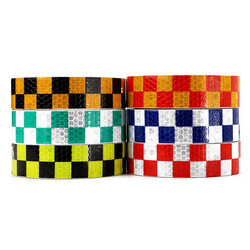 Color Chequer Roll Signal Caution Reflective Sticker Dual Warning