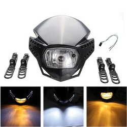 DC LED Work Light Motorcycle Headlight 12V 30W DRL Driving Hi Lo 6000LM Beam Turn Signal Lamp