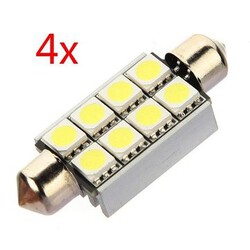 4X 42mm 8 LED Plate Light Bulb 5050 SMD Car Dome Festoon Canbus C5W