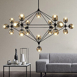 Loft Light Flush Mount Dimmable Glass Chandelier Black