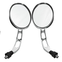 Right Motorcycle Motor Bike Rear View Side Mirrors 2Pcs 10mm Silver