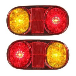 Trailer Plate LED Tail Lights 2Pcs Submersible Truck Boat Ute