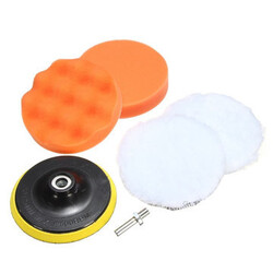 Sponge Polishing Pad 5pcs Wave Drill Adapter Waxing 5inch Disc Wool Ball