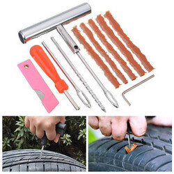 Auto 11Pcs Motorcycle Bike Car Tyre Repair Tool Set Recover Tire Strips Puncture