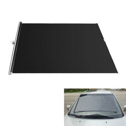 Black PVC Protection Window Shade Roller Sun Shade Retractable Car Curtain