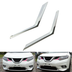 Chrome 2pcs Front Rogue Grille Grill X-Trail Molding Cover Trim