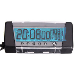 Car Indoor Thermometer LCD Display Clock Outdoor