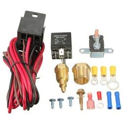 Engine Cooling Switch Sensor Degree Temp Fan Relay Kit Thermostat