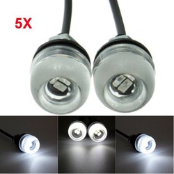 10Pcs Motorcycle 5630 White Eagle Eye Lamp 3LED 18MM Daytime Running Lights