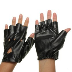 Leisure Cool Driving PU Leather Cycling Motorcycle Half Finger Gloves Fingerless