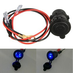 12V-24V Motorcycle Power LED Waterproof Cover Socket Plug