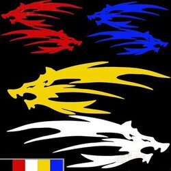 11x14cm Motorcycle Car Sticker 5 Colors Dragon Reflective Decals Fashion