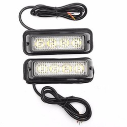 White Amber Strobe Flashlightt Beacon Car Truck Light Pair Bar High Bright Warning Emergency