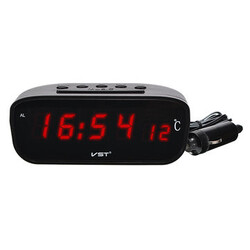Electronic Clock Red digital LED Backlight 2 in 1 Clock Alarm Auto Car Thermometer