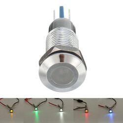 Indicator Light Lamp 8mm LED Metal Green Dash Panel White Yellow Red Blue Pilot