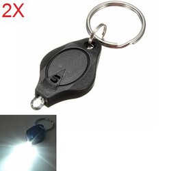 Black Mini LED Light Torch Key Keychain Flashlight Camping Hiking
