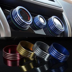 Decoration Stereo Air Conditioning Knob Ring City New Cars Alu 3pcs Honda Fit