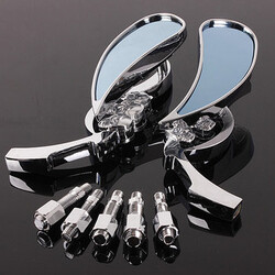 Design Skull Blade Motorcycle Mirrors Silver