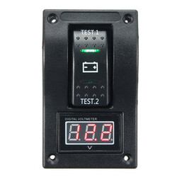 12V LED Voltmeter Boat Dual digital Test DPDT Rocker Switch Panel Marine Battery