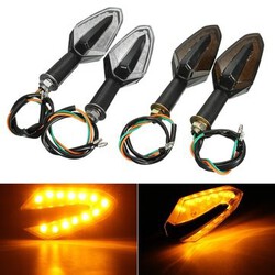 Clear Lens Turn Signal Indicator Light Amber Smoke LED Motorcycle 12V Universal