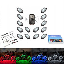 84LED Wireless Control Neon Motorcycle Bike Green Accent Remote Lights