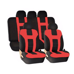 Piece Black Washable Universal Car Seat Covers Front Rear Red Protectors