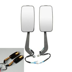 8MM 10MM LED CNC Aluminum Motorcycle Rear View Side Mirrors