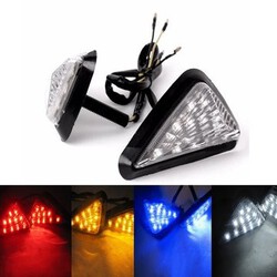 1Pair LED Turn Signal Light Triangle Motorcycle Universal Flush Mount