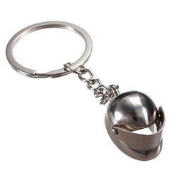 Car Keychain Keyring Silver Auto Motorcycle Helmet Key Chain Ring