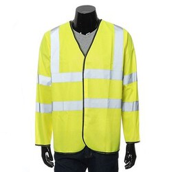 Reflective Stripes Jacket Waistcoat Safety Mens Long Sleeve Vest