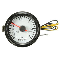 2 inch 52mm Black Vacuum Gauge Car Bar Universal LED Turbo Boost