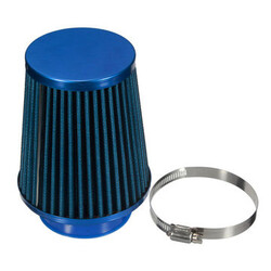 Universal Car Cone Air Intake Filter Clip Induction Hose Blue 3inch High Flow 76mm