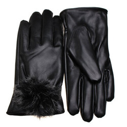 Thickened Winter Warm Outdoor Leather Gloves Vintage Girl Women Driving Mitten Soft