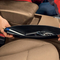 Catch Pocket Storage Organizer Catcher Box 2pcs Black Slit Car Interior Seat