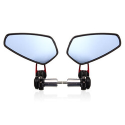 Rear View Side Mirrors Red Aluminum Handle Bar End 8inch 22mm Universal Motorcycle