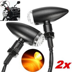 Light For Harley Davidson Motorcycle Bullet Turn Signal 4pcs Black Cruiser Chopper 10mm