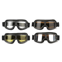 Helmet Goggles Eyewear Leather Protective Glasses Motorcycle Bike Scooter Anti-UV