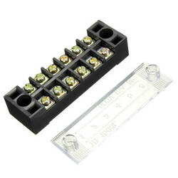 Terminal Double Position Wire Barrier Block Panel 15A Strip Screw