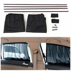 Adjustable Car Window Sunshade Mesh Tracks Curtains Fabric Side Window