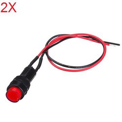 Indicator Dash Panel Warning Light 10MM Universal 2Pcs Lamp LED