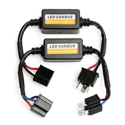 Pair H4 Warning Error LED Headlight Canbus Decoder Load Resistor Canceler