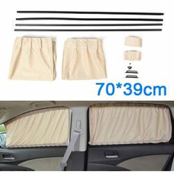 Side Window Protection Knitted Sunshade Fabrics Car Curtain Adjustable