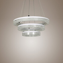 Led Rings Lamp Modern Three Crystal Pendant Light