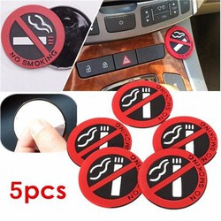 Rubber Office Sticker Car Logo Sign Smoking Warning Adhesive 5pcs