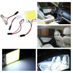 Panel 48 LED Car Bulb Lamp Festoon Dome Chip White COB T10 BA9S Interior Light